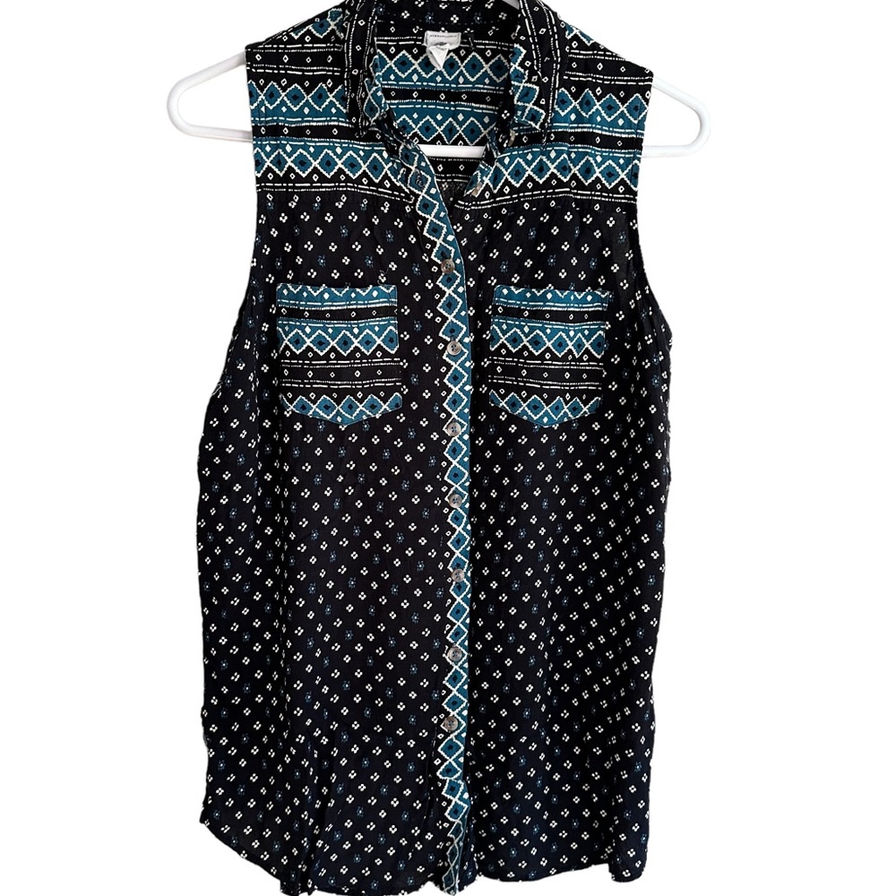 Anthropologie sleeveless button up blouse Small
